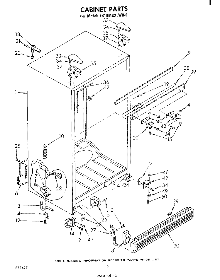 CABINET Diagram and Parts List for EB19MKXLWR0  Whirlpool Refrigerator