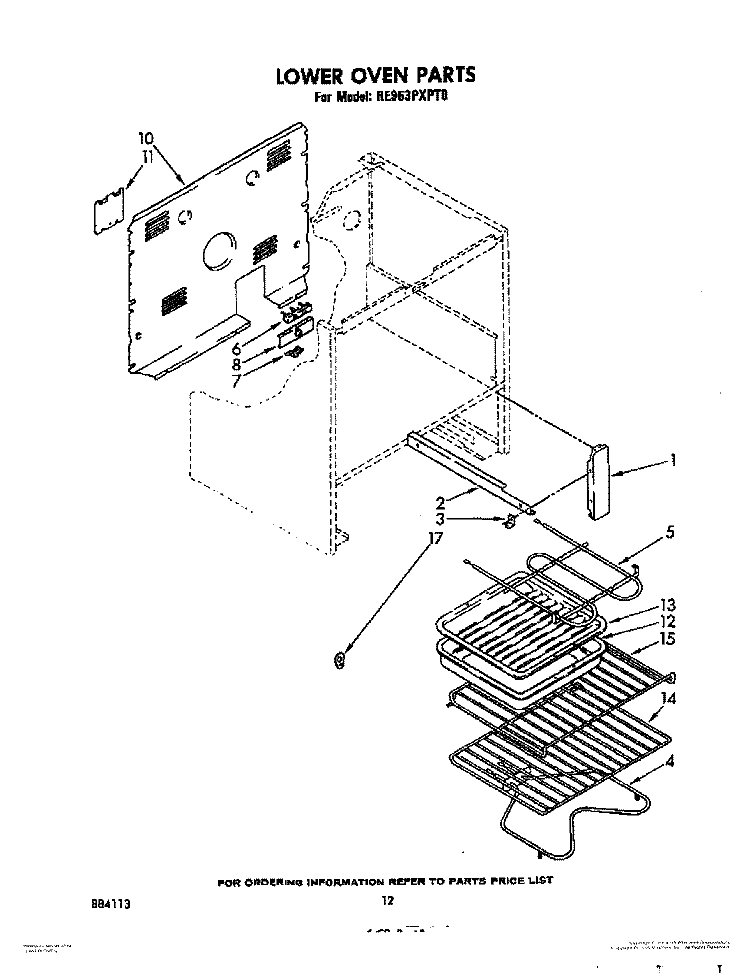 LOWER OVEN, LIT/OPTIONAL Diagram and Parts List for RE963PXPT0  Whirlpool Range