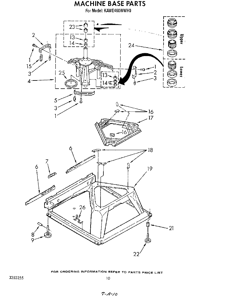MACHINE BASE Diagram and Parts List for KAWE460WAL0  KitchenAid Washer