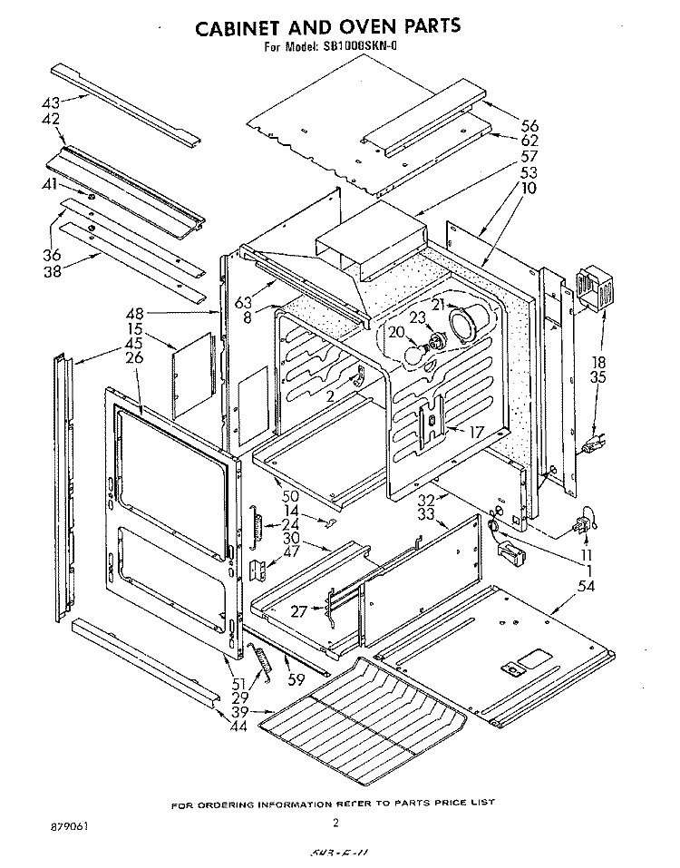 SECTION Diagram and Parts List for SB1000SKN0  Whirlpool Wall Oven