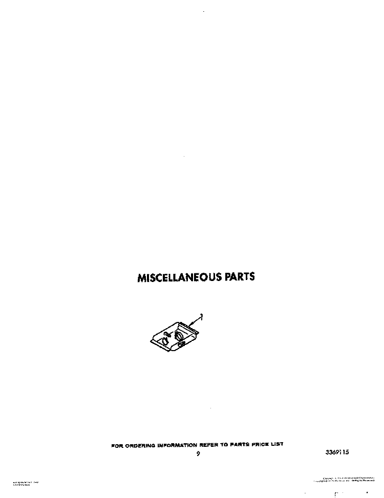LIT/OPTIONAL, MISCELLANEOUS Diagram and Parts List for DU8500XX0  Whirlpool Dishwasher