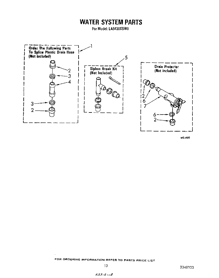WATER SYSTEM Diagram and Parts List for LA5430XSW0  Whirlpool Washer