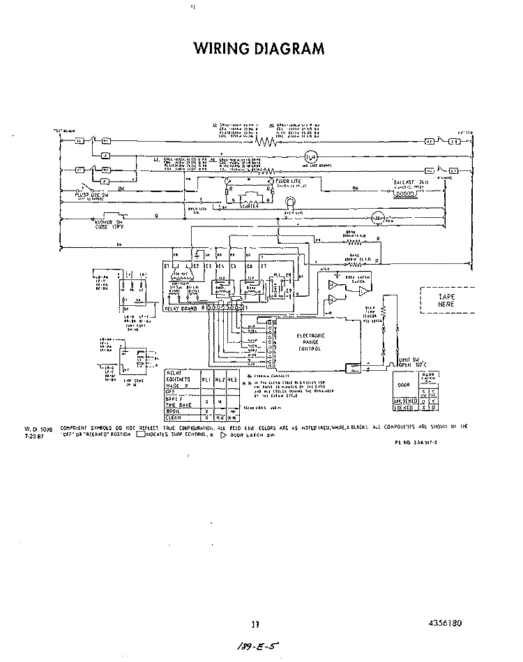 WIRING DIAGRAM Diagram and Parts List for N9357L3  Roper Range