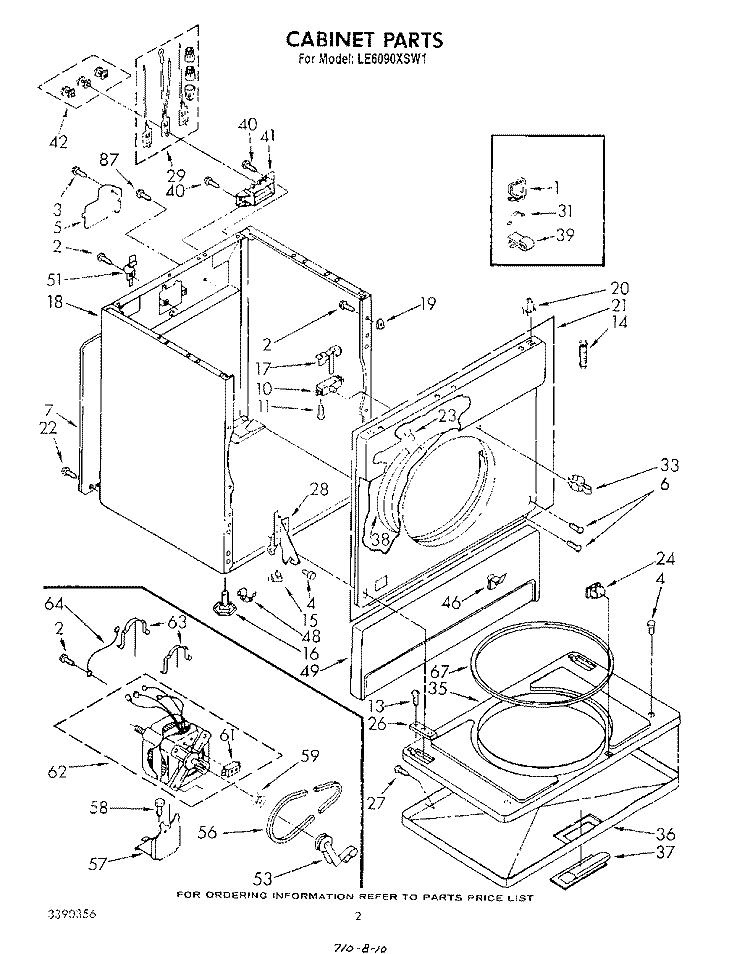 SECTION Diagram and Parts List for LE6090XSW1  Whirlpool Dryer