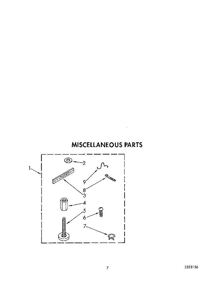 MISCELLANEOUS Diagram and Parts List for LA9320XTW0  Whirlpool Washer