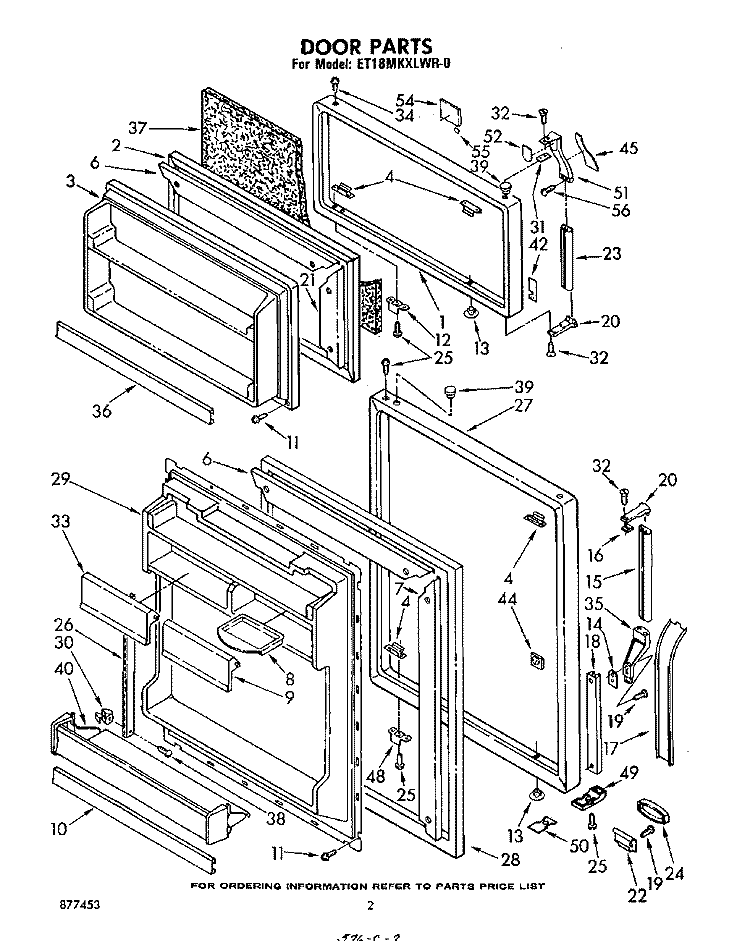 DOOR Diagram and Parts List for ET18MKXLWR0  Whirlpool Refrigerator