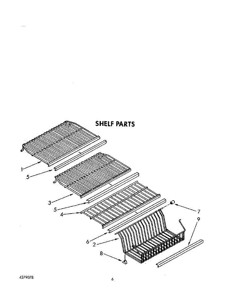 SHELF Diagram and Parts List for EV150NXAW00  Whirlpool Freezer