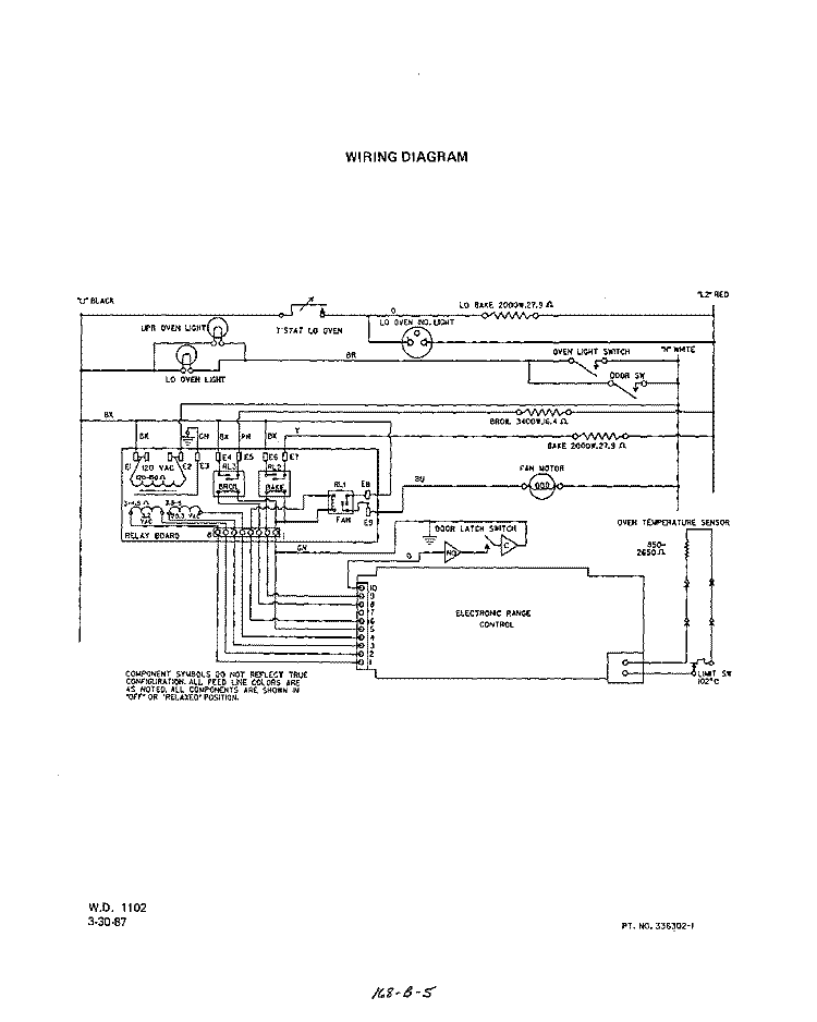 WIRING DIAGRAM Diagram and Parts List for B9457^0  Roper Wall Oven