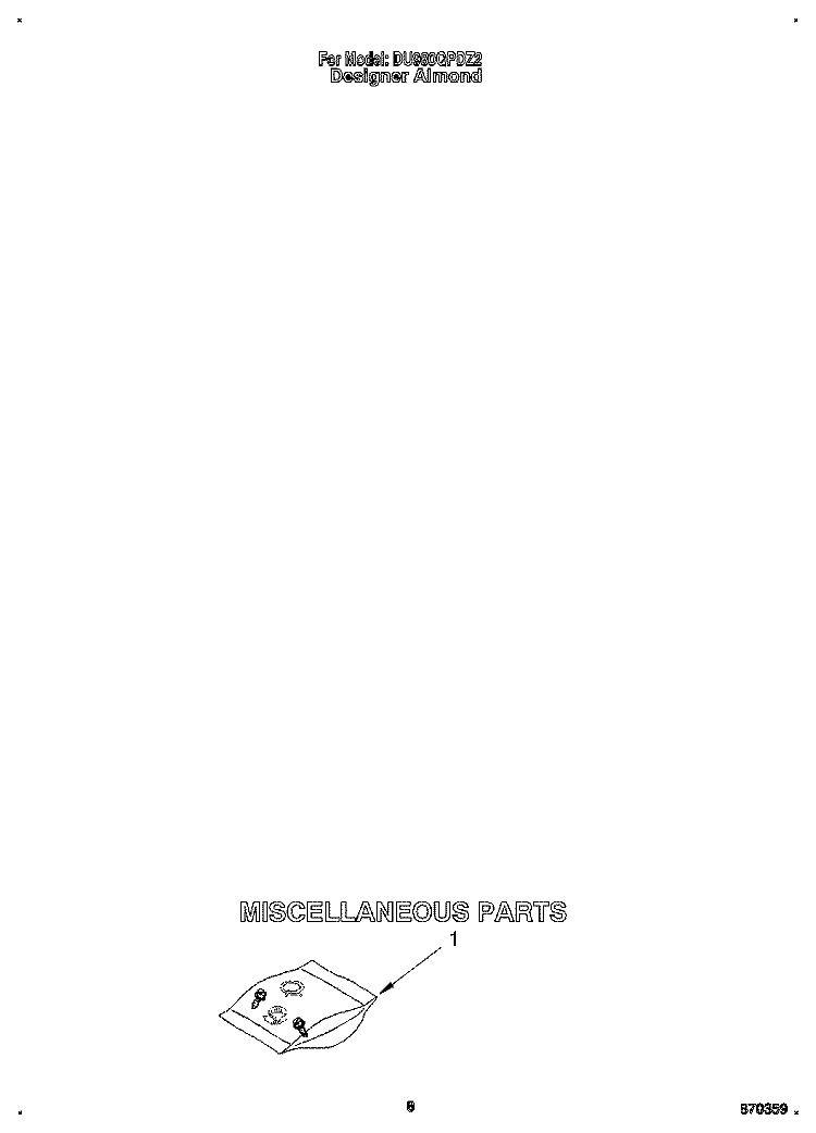 MISCELLANEOUS Diagram and Parts List for DU980QPDZ2  Whirlpool Dishwasher
