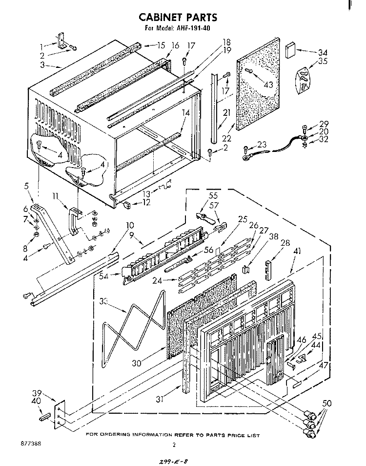 CABINET Diagram and Parts List for AHF19140  Whirlpool Air Conditioner