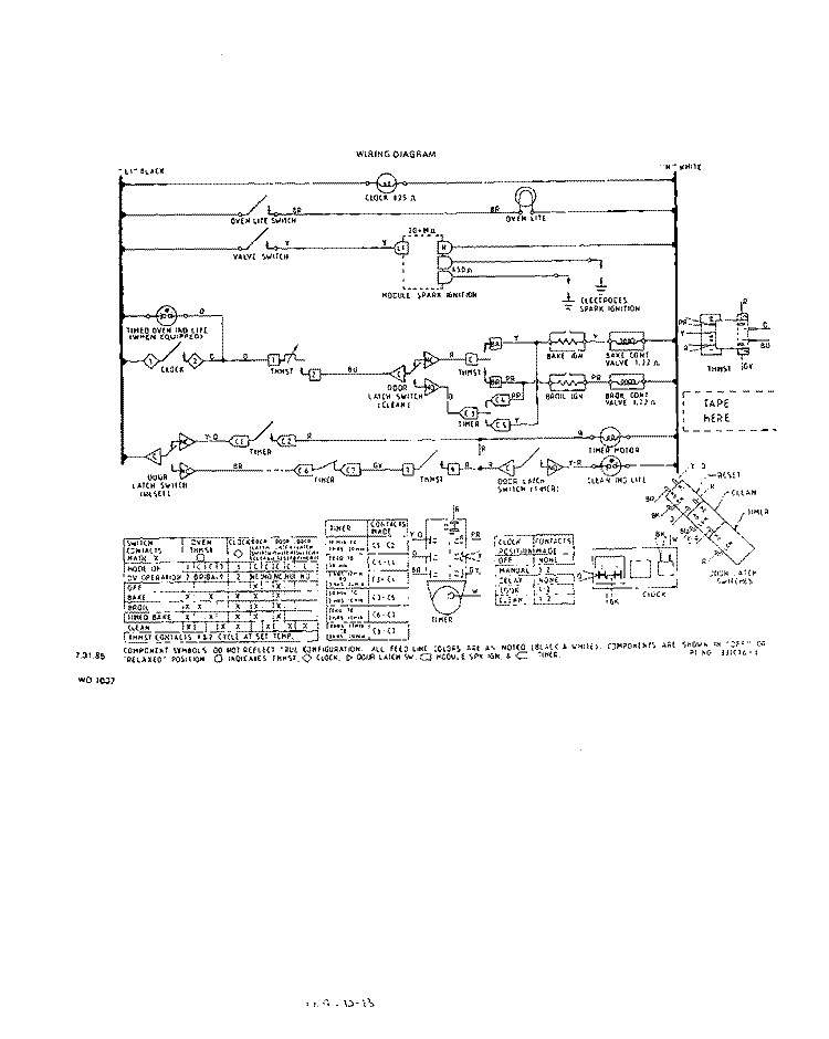 SECTION Diagram and Parts List for 1456X1A  Roper Range