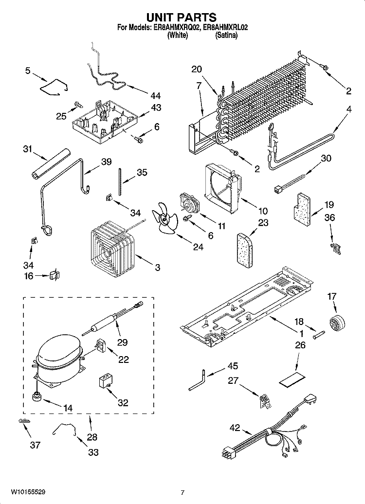 UNIT PARTS Diagram and Parts List for ER8AHMXRL02  Whirlpool Refrigerator