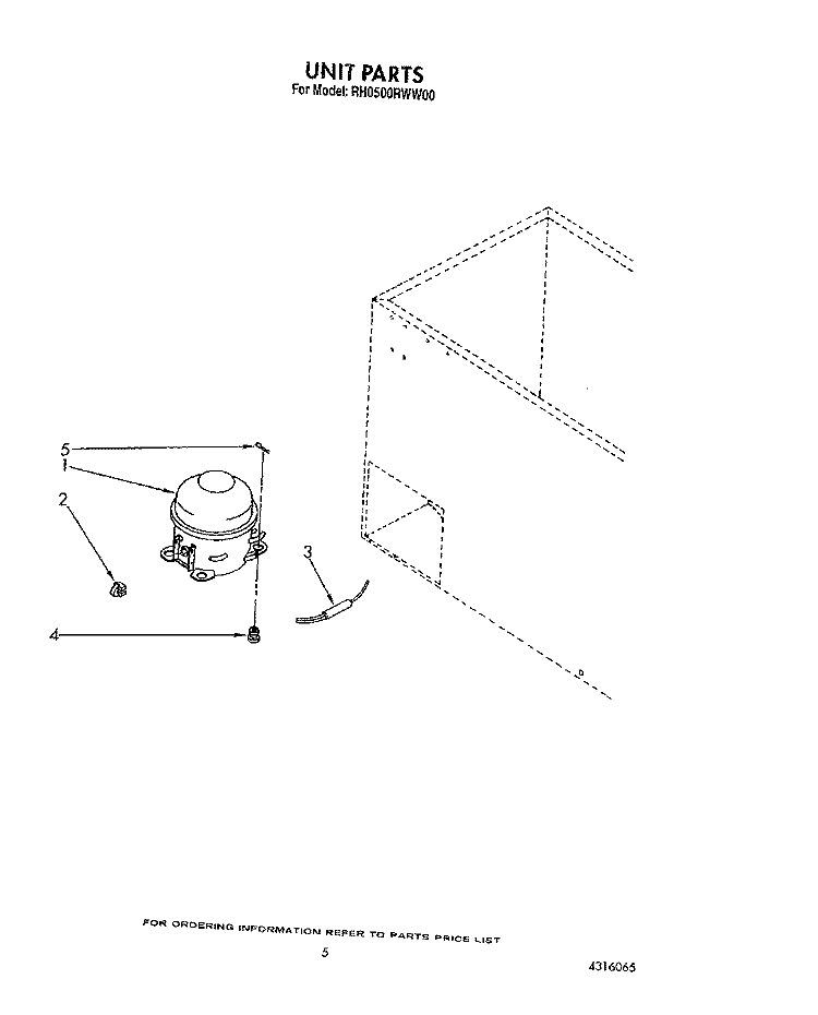 SECTION Diagram and Parts List for RH0500RWW00  Roper Freezer