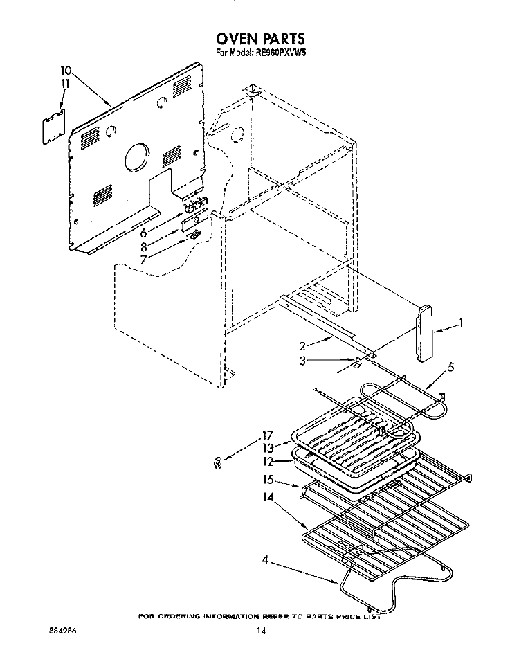 OVEN, LIT/OPTIONAL Diagram and Parts List for RE960PXVN5  Whirlpool Range