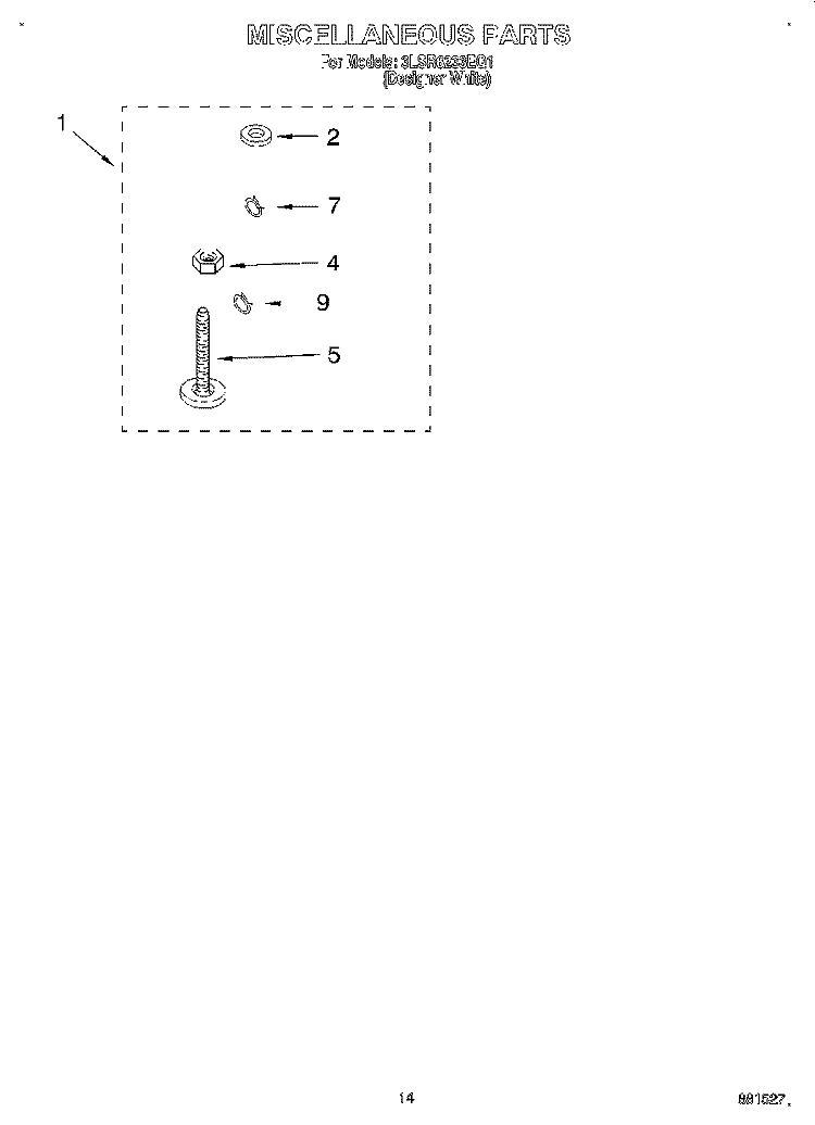MISCELLANEOUS, LIT/OPTIONAL Diagram and Parts List for 3LSR6233EQ1  Whirlpool Washer