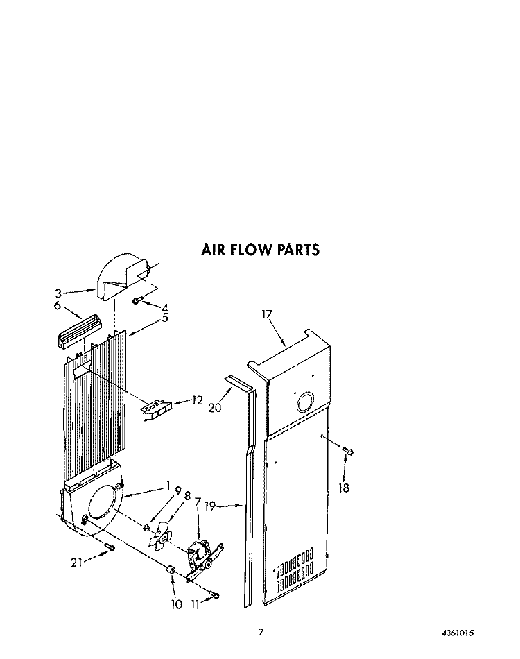 AIR FLOW Diagram and Parts List for KSRB22QXBL00  KitchenAid Refrigerator