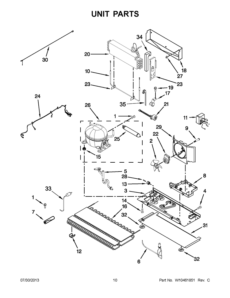 CABINET PARTS Diagram and Parts List for WRS526SIAE00  Whirlpool Refrigerator