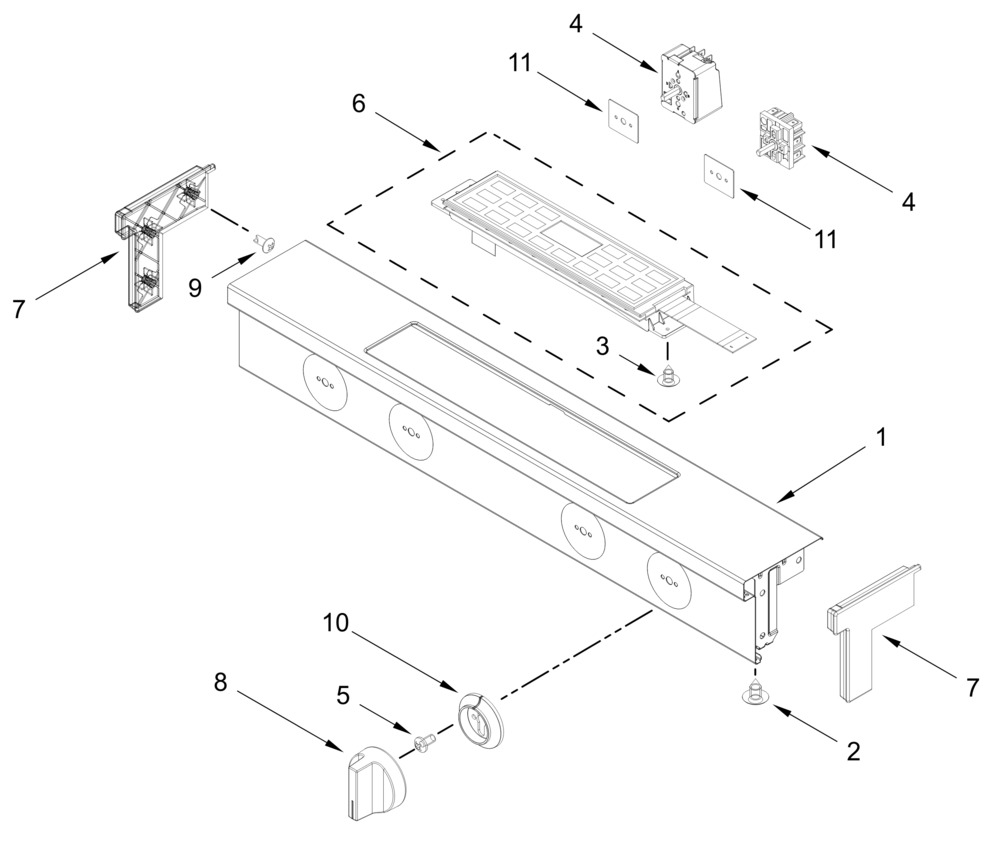 Control Panel Parts Diagram and Parts List for WSES5030SZ0  Whirlpool Wall Oven