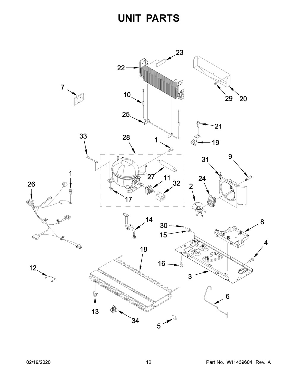 Unit Parts Diagram and Parts List for WRX735SDHV02  Whirlpool Refrigerator