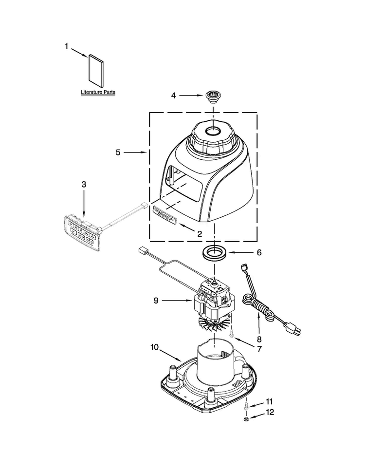 Unit Parts Diagram and Parts List for KSB655FP0  KitchenAid Blender