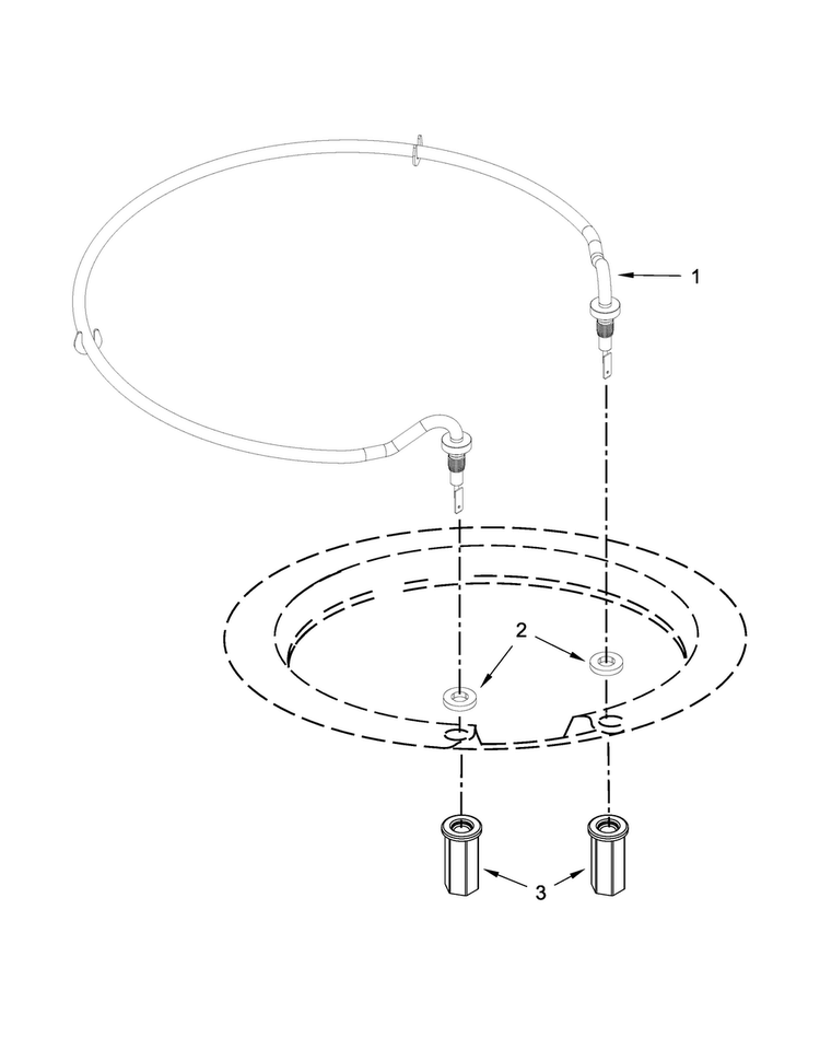 Heater Parts Diagram and Parts List for KDFE454CSS4  KitchenAid Dishwasher