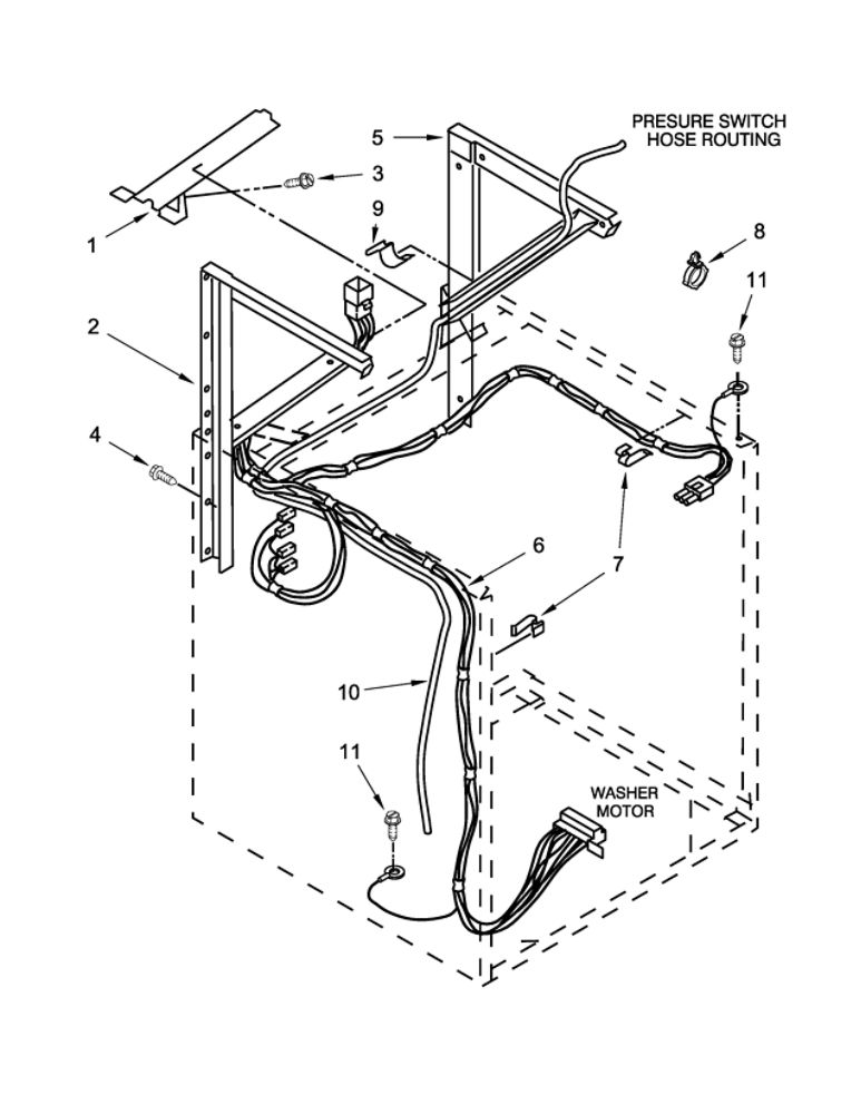 Dryer Support And Washer Parts Diagram and Parts List for 110C81432510  Kenmore Washer Dryer Combo