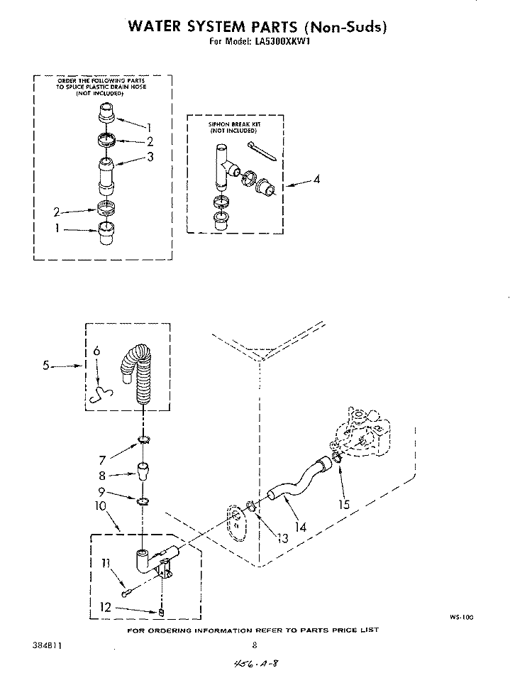 WATER SYSTEM Diagram and Parts List for LA5300XKW1  Whirlpool Washer