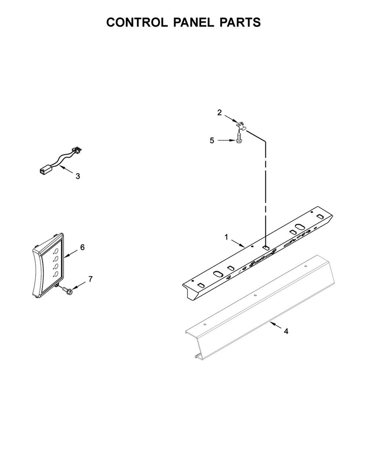 Control Panel Parts Diagram and Parts List for KBSD606ESS01  KitchenAid Refrigerator