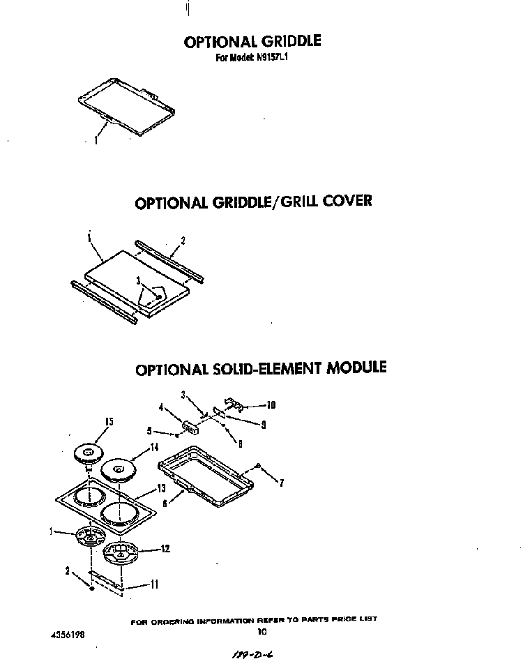 ^griddle Diagram and Parts List for N9157*1  Roper Range