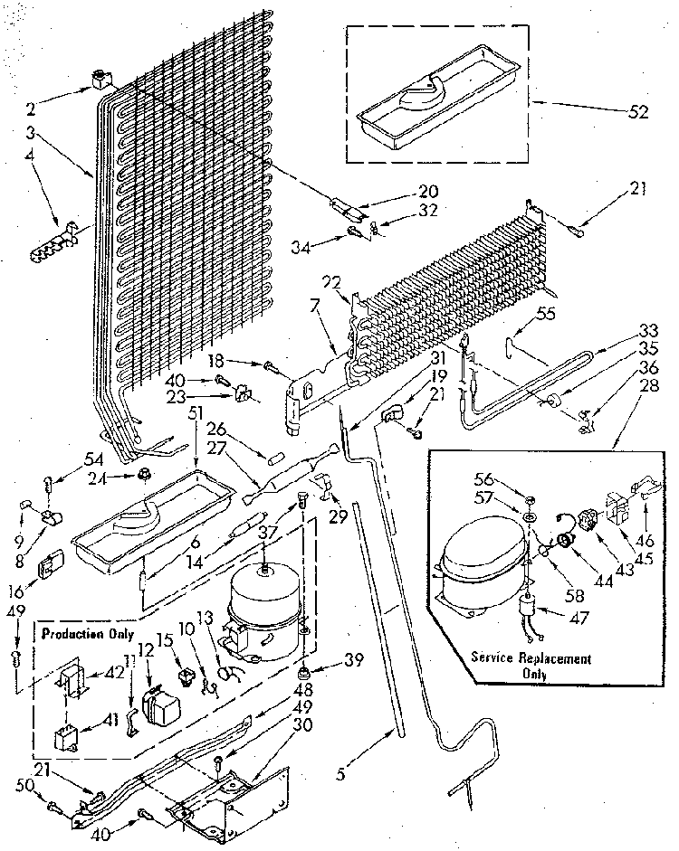 Unit Diagram and Parts List for ET18GKXSN03  Whirlpool Refrigerator