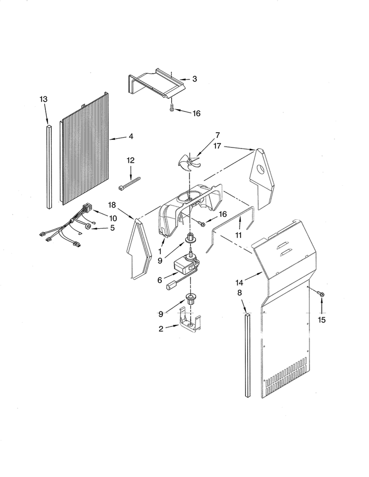 Air Flow Diagram and Parts List for GS6NHAXVB04  Whirlpool Refrigerator