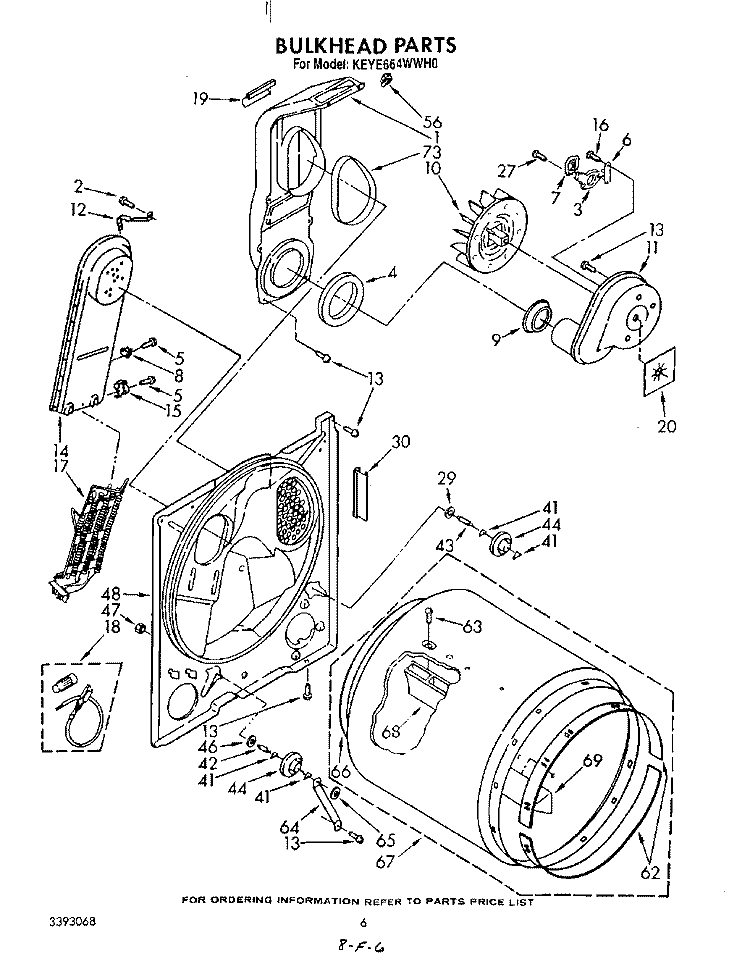 SECTION Diagram and Parts List for KEYE664WPL0  KitchenAid Dryer