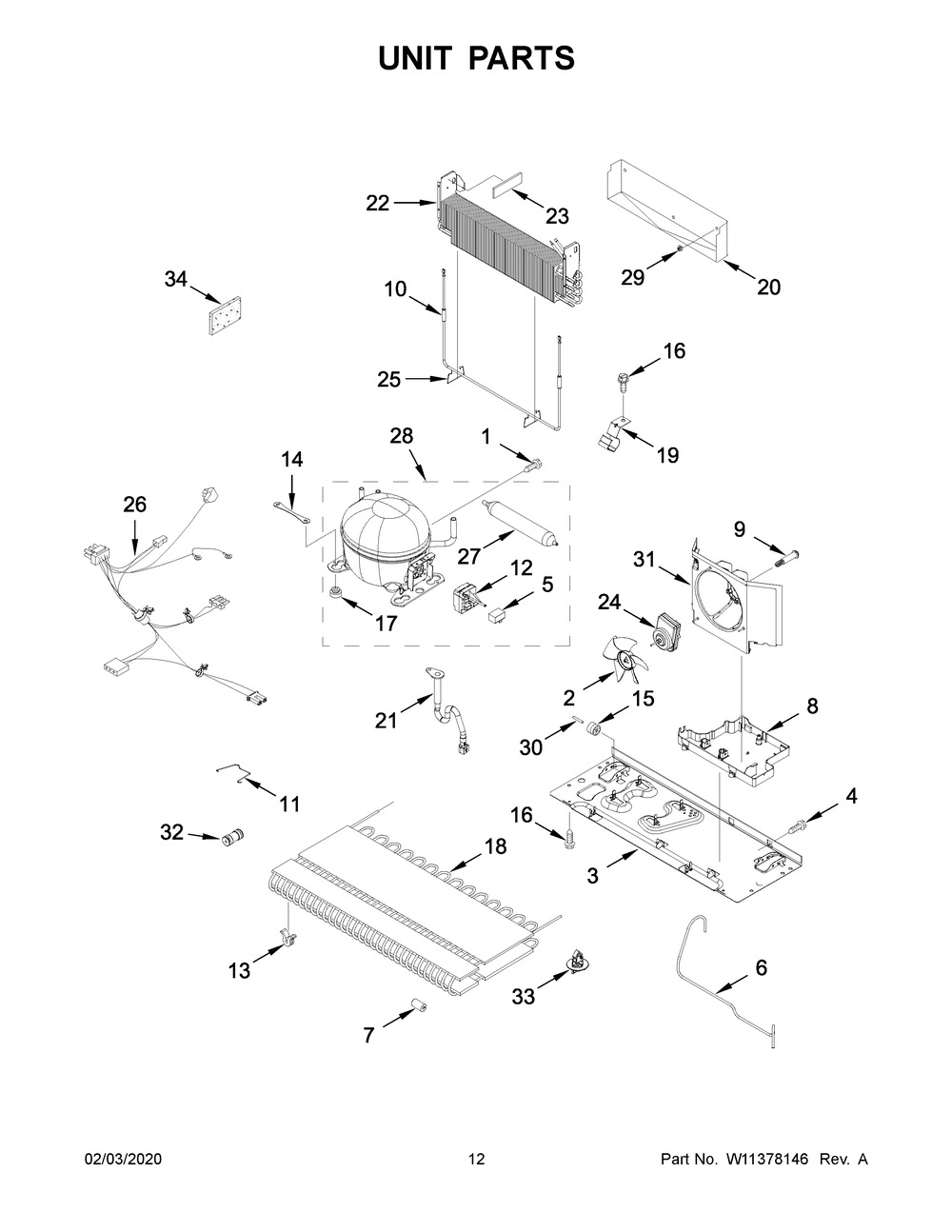 Unit Parts Diagram and Parts List for WRF555SDFZ11  Whirlpool Refrigerator
