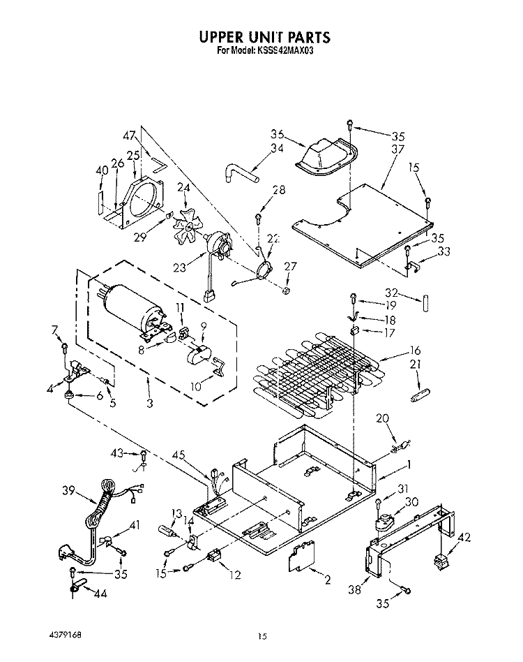 UPPER UNIT Diagram and Parts List for KSSS42MAX03  KitchenAid Refrigerator