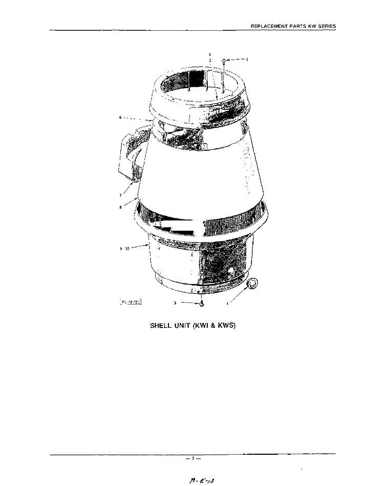 KWI AND KWS Diagram and Parts List for 5KBDS200S  KitchenAid Food Waste Disposer