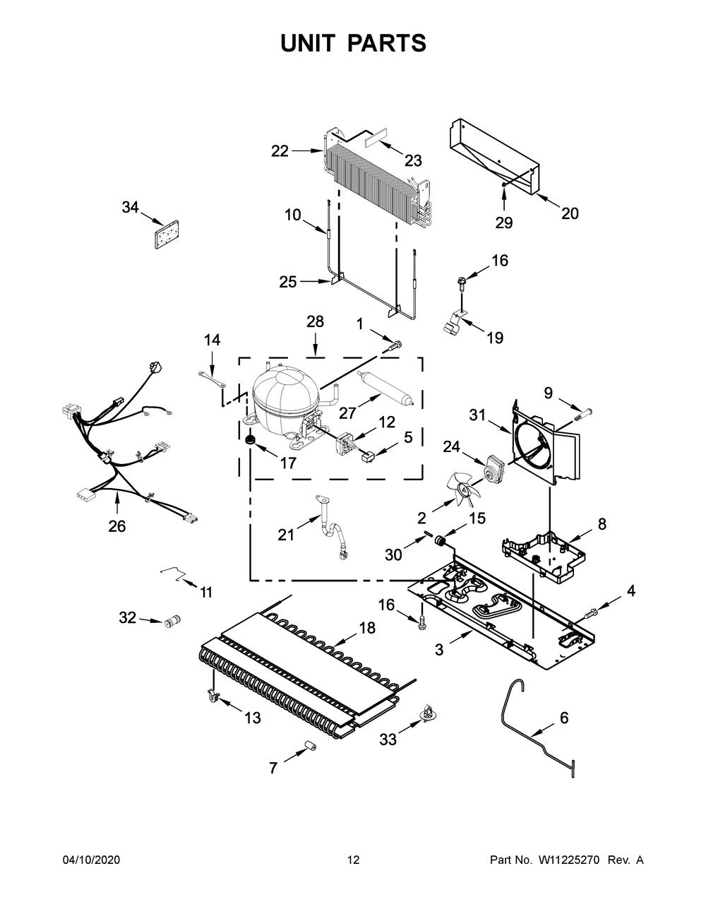 Unit Parts Diagram and Parts List for WRF555SDFZ06  Whirlpool Refrigerator