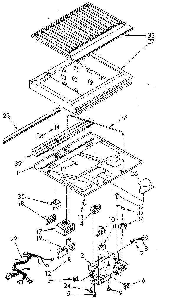 Compartment Separator Diagram and Parts List for ET20AKXSN05  Whirlpool Refrigerator