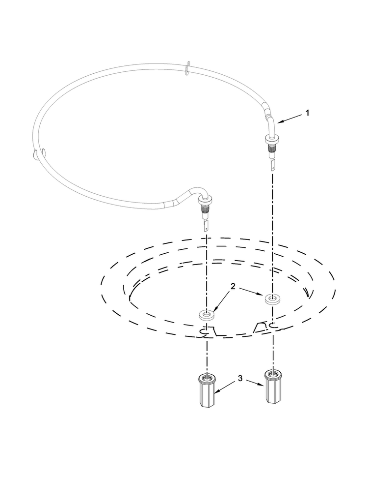 Heater Parts Diagram and Parts List for KDTE404DWH0  KitchenAid Dishwasher