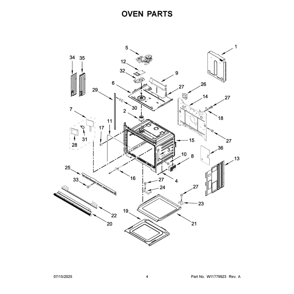 Oven Parts Diagram and Parts List for KOES530SPS00  KitchenAid Wall Oven
