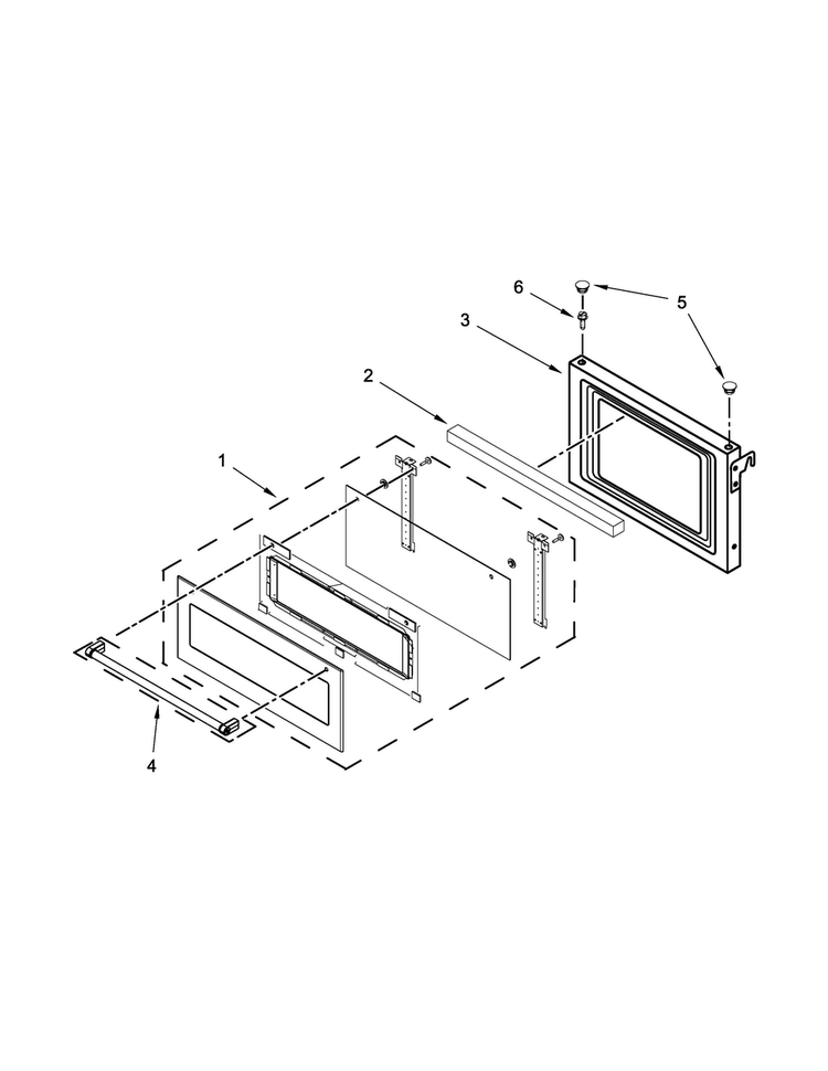 Microwave Door Parts Diagram and Parts List for KOCE507ESS02  KitchenAid Microwave