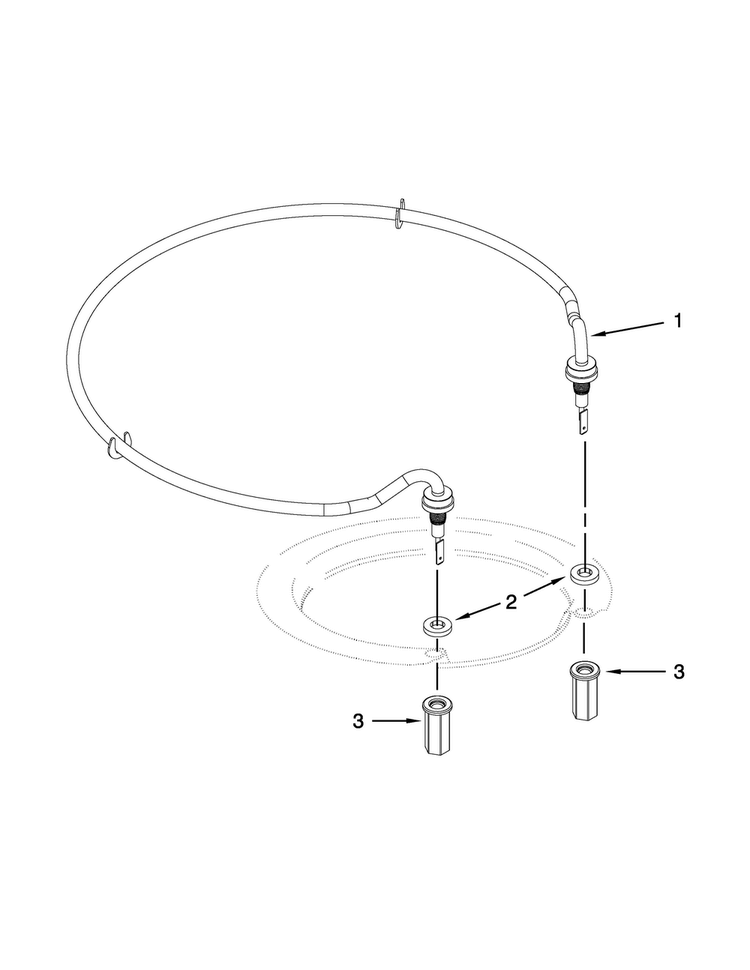 Heater Parts Diagram and Parts List for 7WDT950SAYM3  Whirlpool Dishwasher