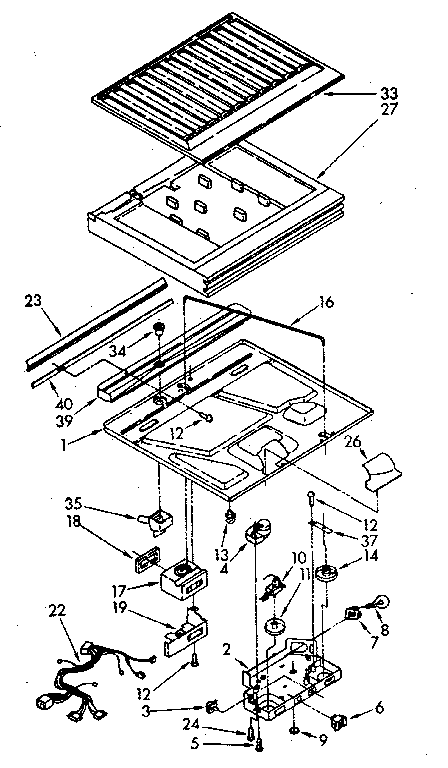 Compartment Separator Diagram and Parts List for ET20AKXSN01  Whirlpool Refrigerator