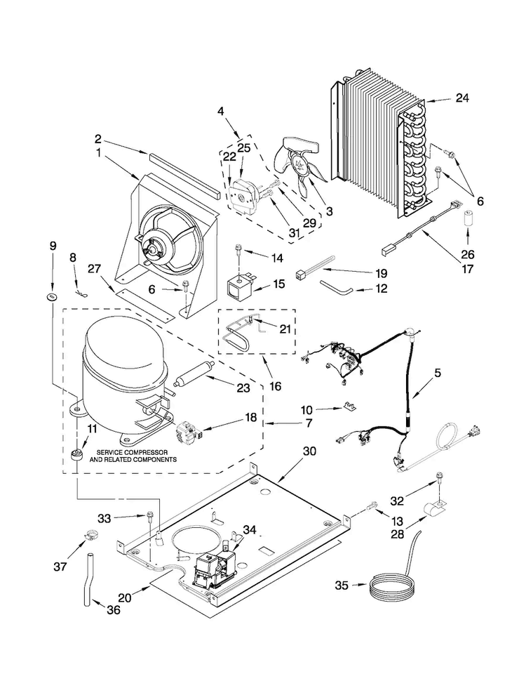 Unit Parts Diagram and Parts List for 10689583705  Kenmore Ice Maker