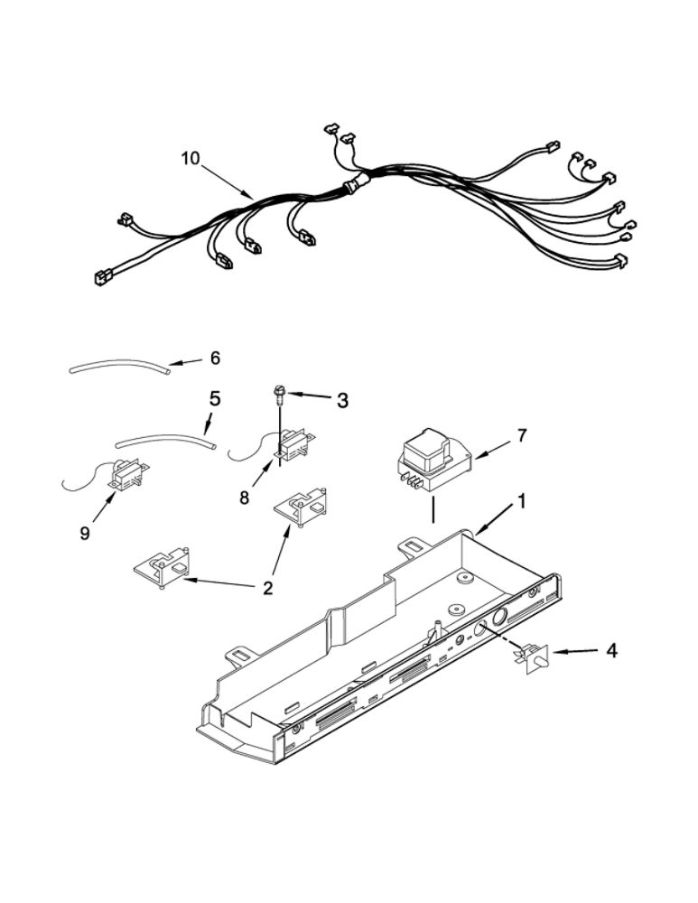 Control Box Parts Diagram and Parts List for 8WRS25KNBF00  Whirlpool Refrigerator