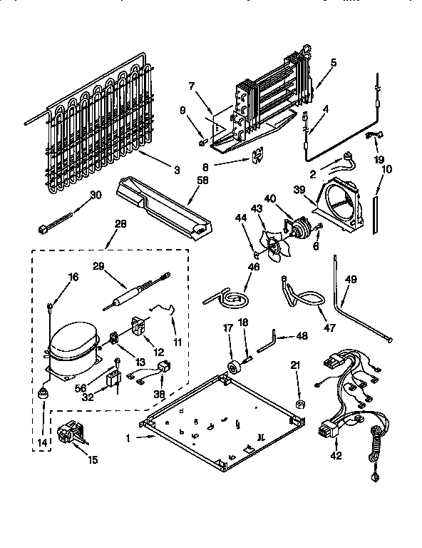 Unit Diagram and Parts List for KTRSKDBL03  KitchenAid Refrigerator