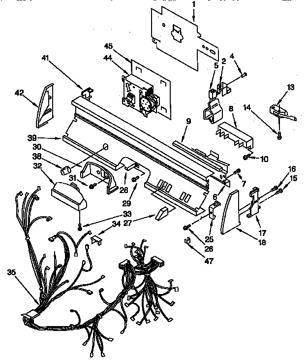 Control Panel Parts Diagram and Parts List for KUDT23HY3  KitchenAid Dishwasher