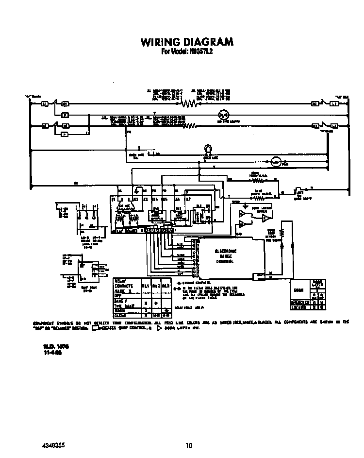 Wiring Diagram Diagram and Parts List for N9357*2  Roper Range