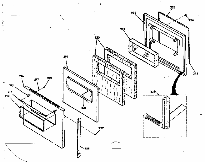 Lower Porcelain Door Diagram and Parts List for 8504277260  Kenmore Range
