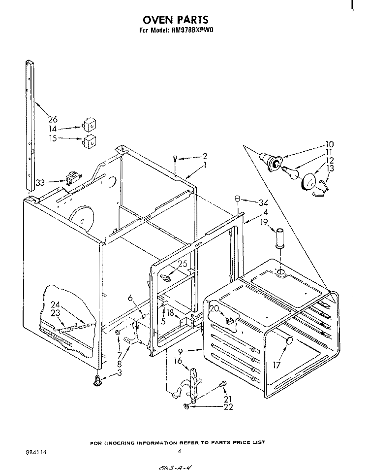 OVEN Diagram and Parts List for RM978BXPW0  Whirlpool Microwave Oven Combo