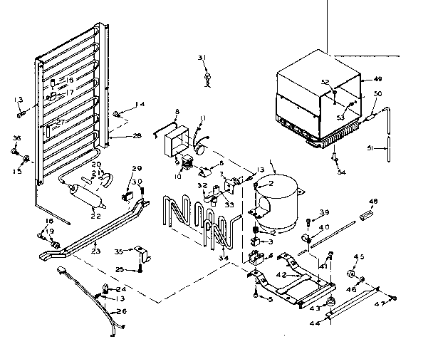 Unit Parts Diagram and Parts List for 106W15ML  Kenmore Refrigerator